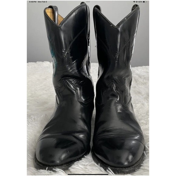 Rebelde Mens US Sz 9.5 Leather Boots Black Cowboy Western Made In Mexico Size 28 main image 11